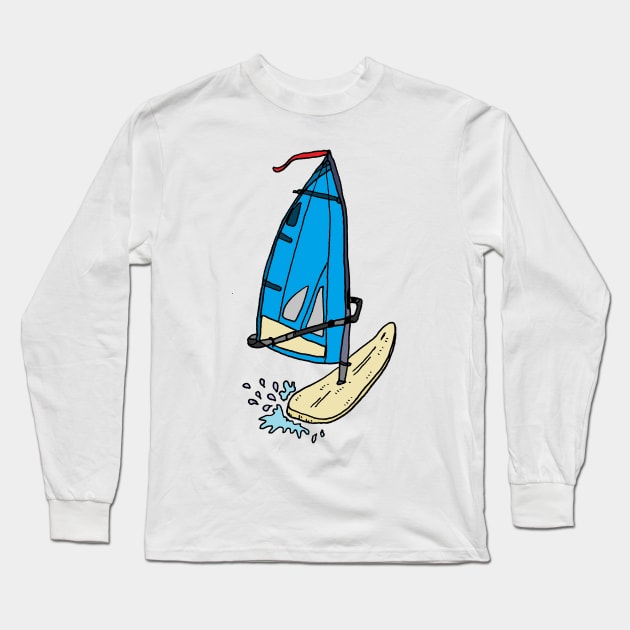 Windsurfing Long Sleeve T-Shirt by JennyGreneIllustration